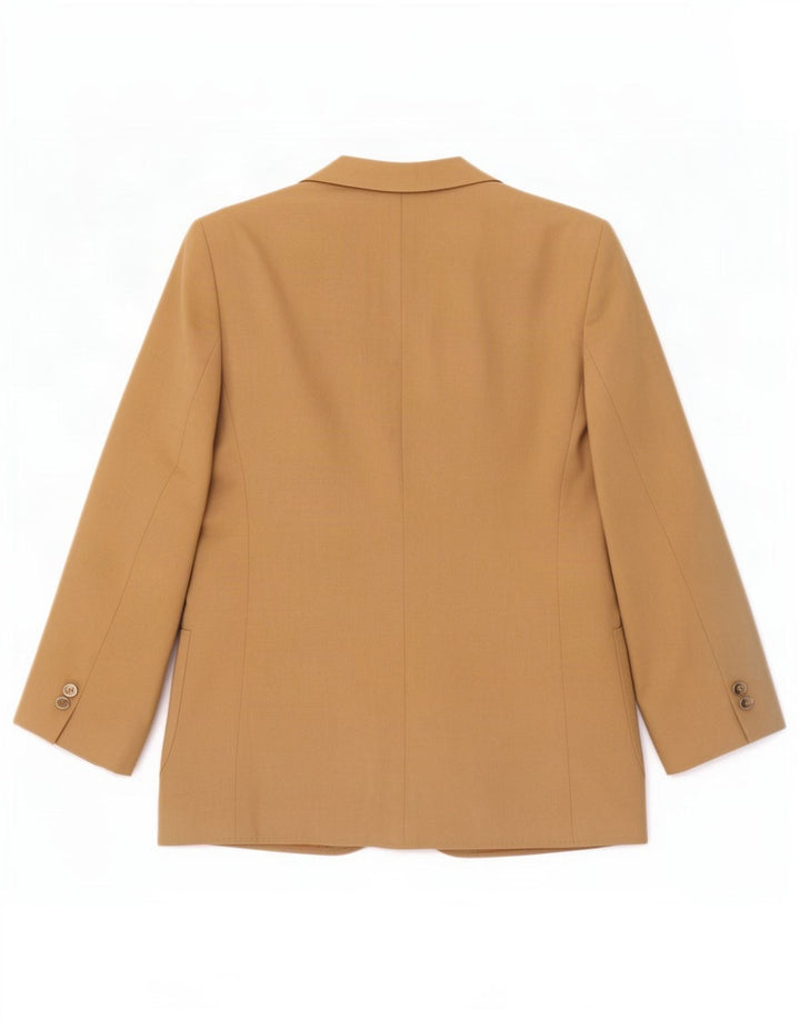 Jaqueta blazer feminina DAKS com 2 botões Reino Unido 12 lã marrom médio
