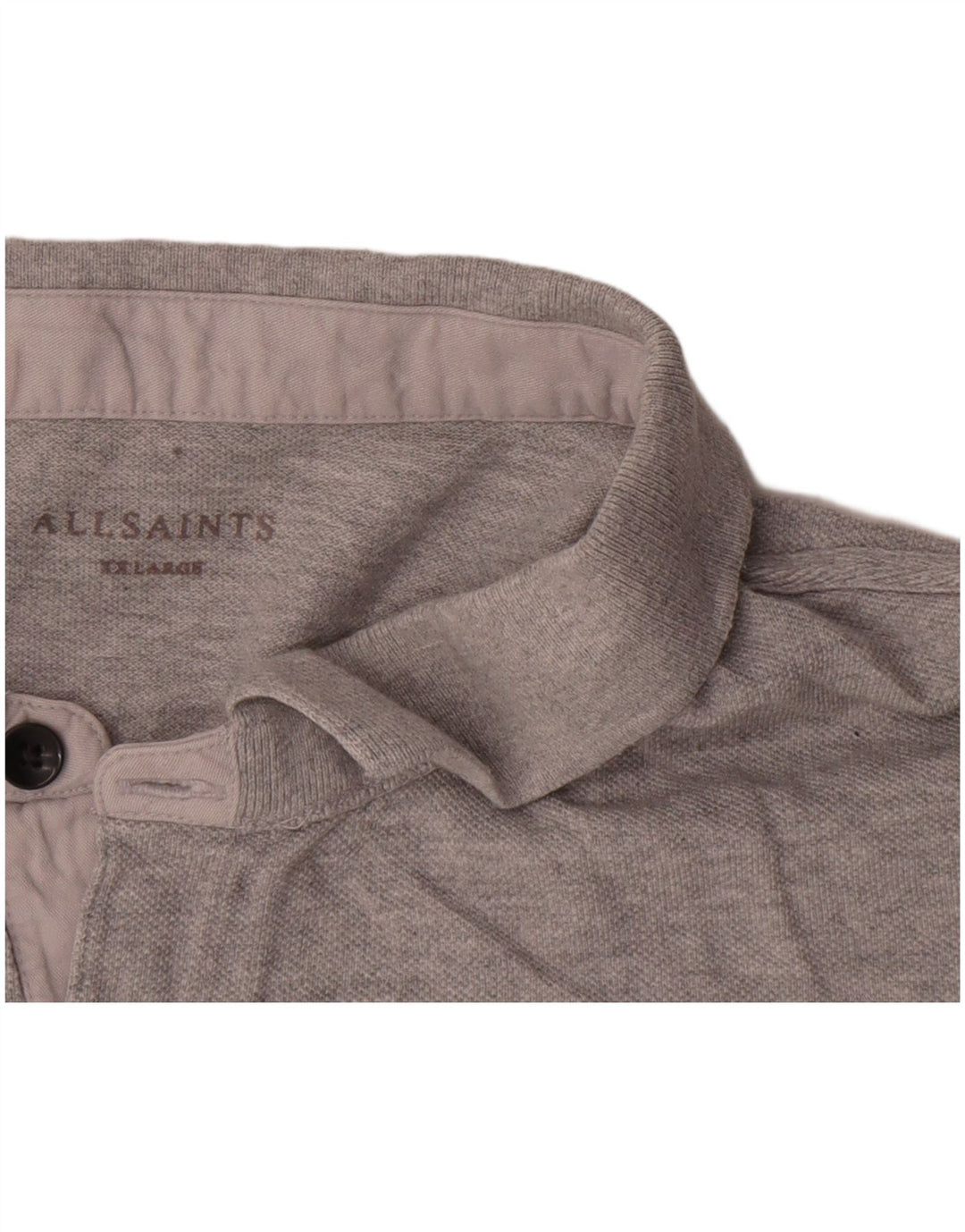 Camisa polo masculina All Saints 2XL algodão cinza