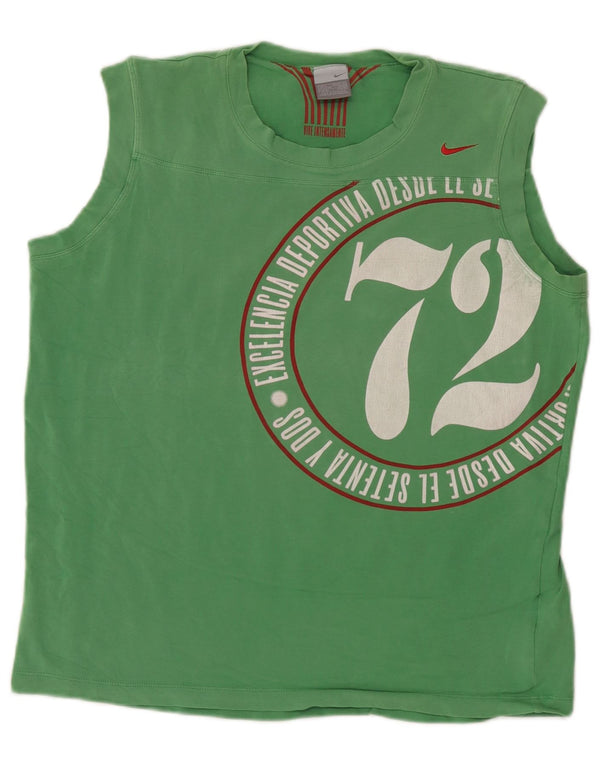 Nike Mens Graphic Vest Top UK 42/44 Grande Algodão Verde