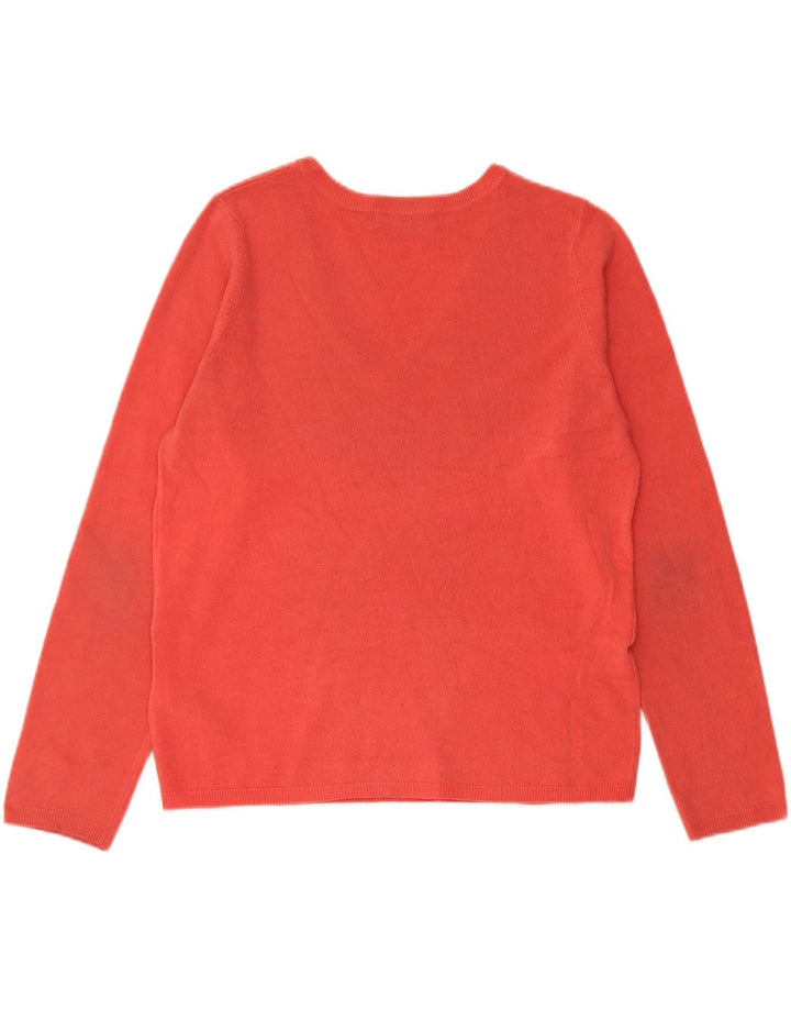 Suéter feminino Marks & Spencer com decote em V Reino Unido 12 acrílico vermelho médio