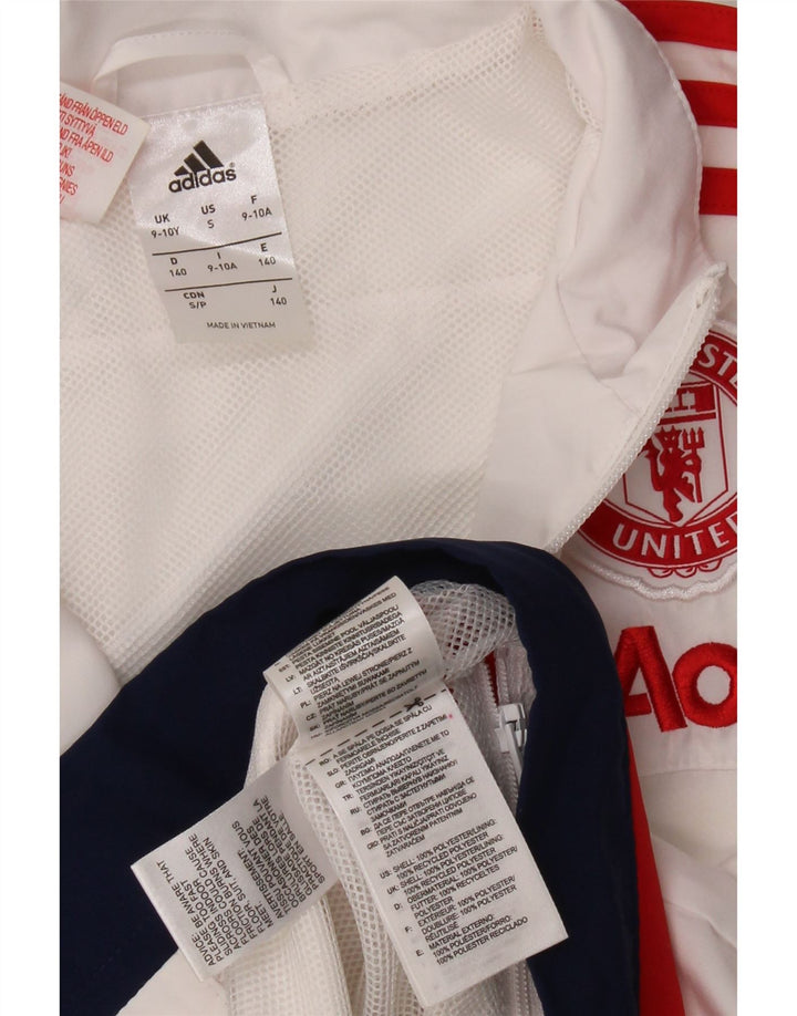 ADIDAS Boys Manchester United Tracksuit Top Jaqueta 9-10 Anos Branco