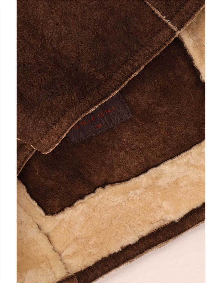 Jaqueta masculina Grifoni Shearling IT 50 grande marrom
