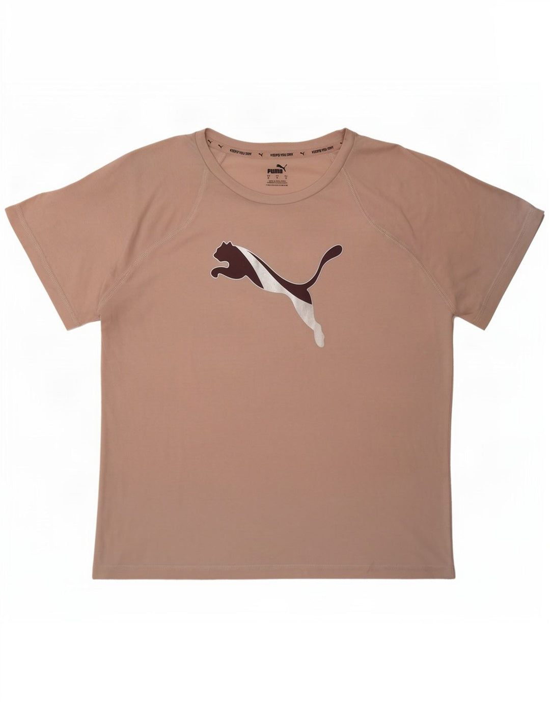 Puma Camiseta Feminina Oversized Graphic Top UK 10 Pequena Rosa Poliéster