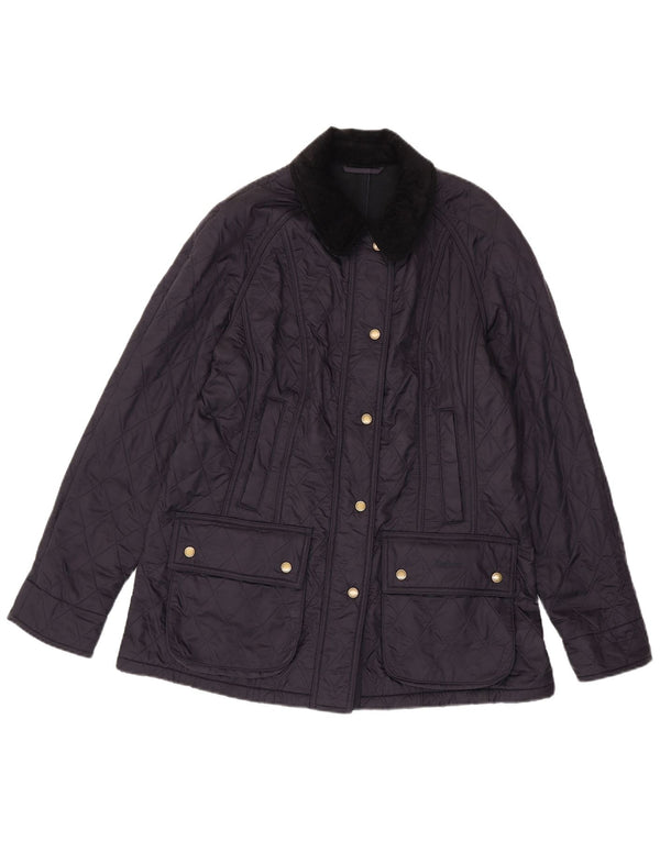 Jaqueta acolchoada feminina Barbour UK 14 grande azul marinho