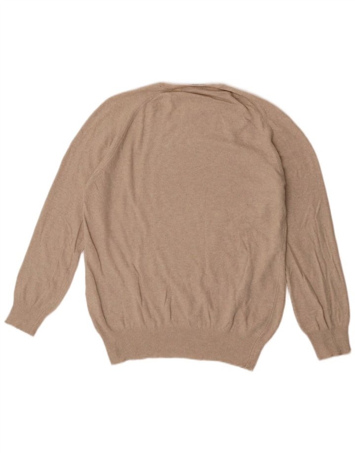Zara Suéter masculino com gola redonda e viscose bege médio