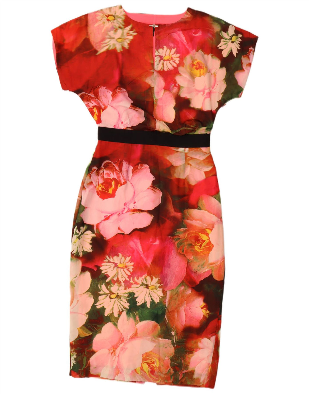 Vestido bainha feminino Ted Baker tamanho 2 pequeno poliéster floral multicolorido