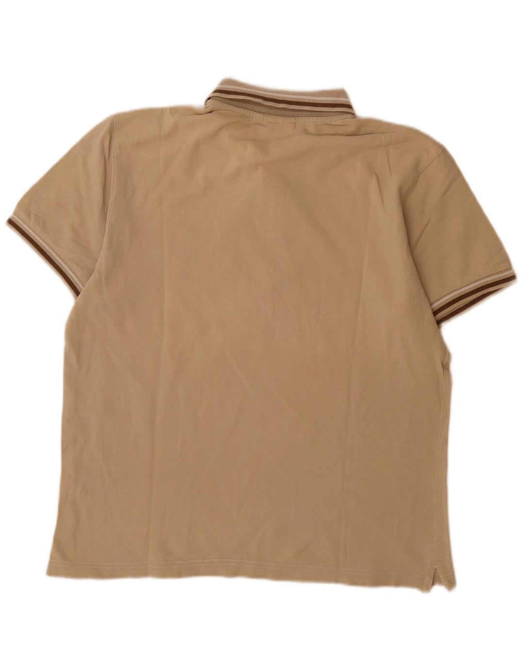 Camisa polo masculina Diadora médio bege listrado algodão