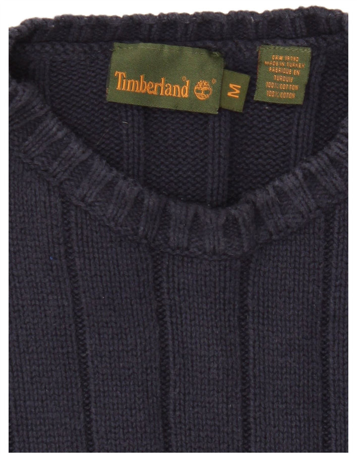 Suéter masculino Timberland com gola redonda, algodão azul marinho médio