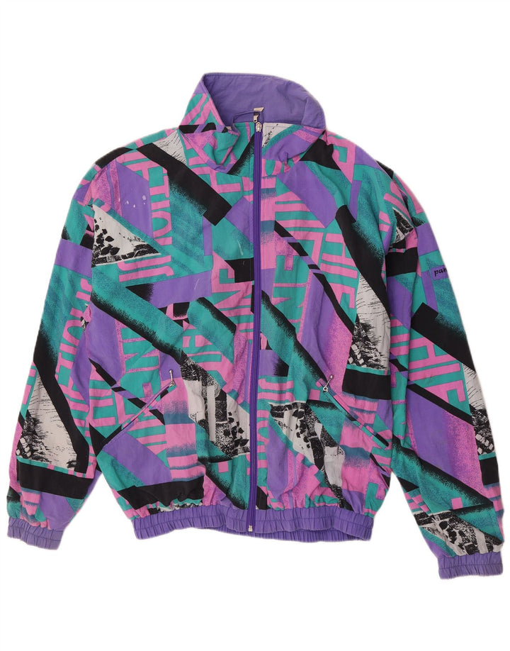 Pandora Mens Graphic Tracksuit Top Jacket XL Roxo Geométrico