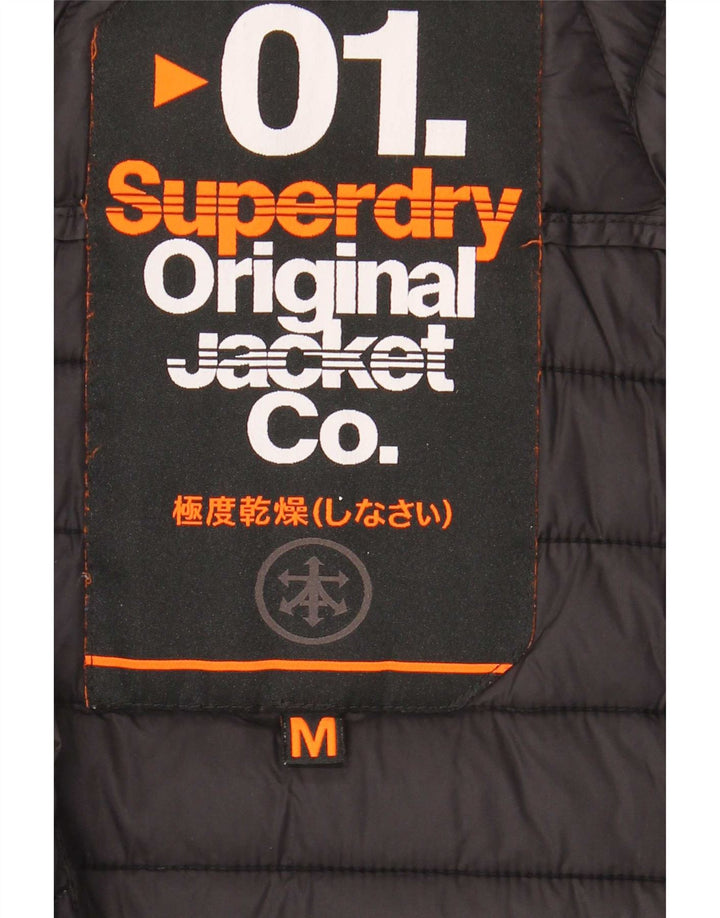Jaqueta acolchoada com capuz masculina Superdry UK 38 Medium Black Colourblock