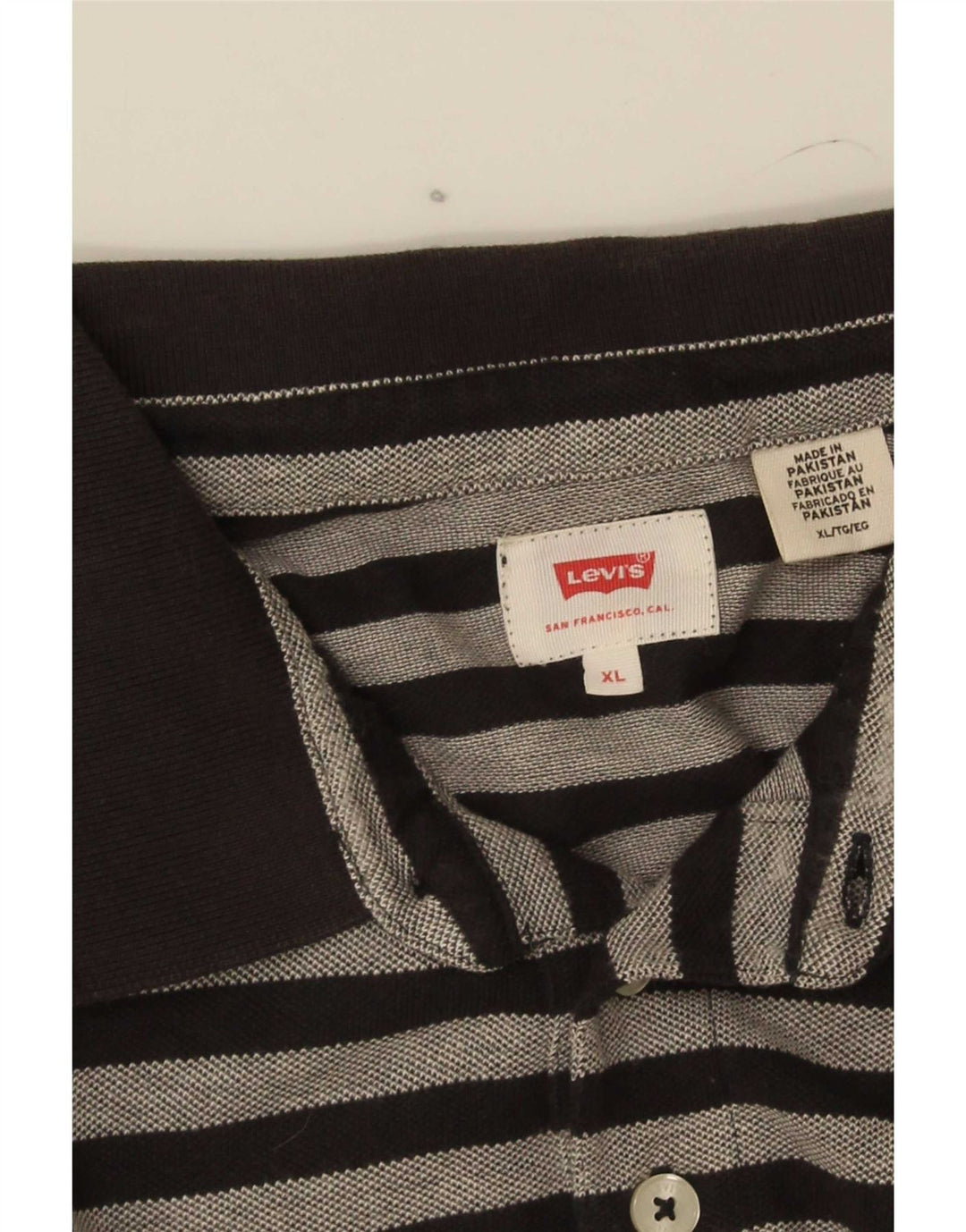 Camisa polo masculina Levi's XL preta listrada