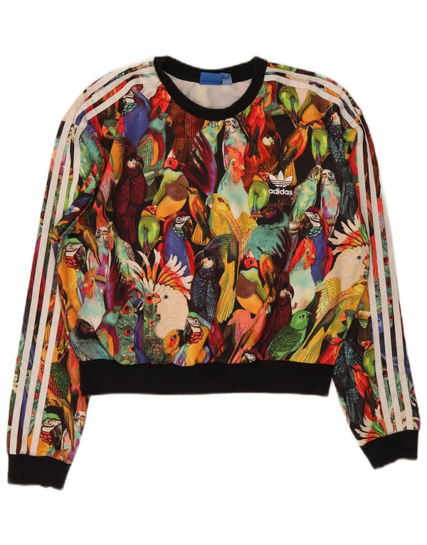 Adidas Womens Crop Sweatshirt Jumper UK 12 Médio Multicolorido
