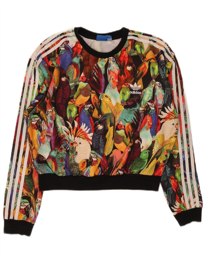 Adidas Womens Crop Sweatshirt Jumper UK 12 Médio Multicolorido