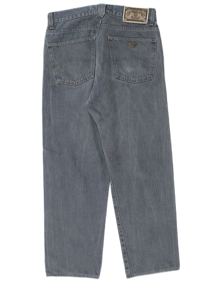 Calça jeans reta masculina Armani W33 L27 algodão azul