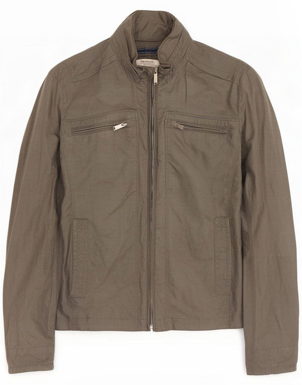 Fordocks Jaqueta utilitária masculina com capuz UK 40 Linho cinza grande