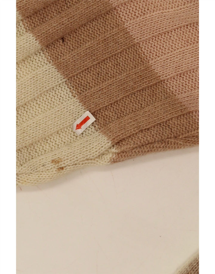 Stefanel Suéter masculino com gola canoa 2XL geométrico multicolorido