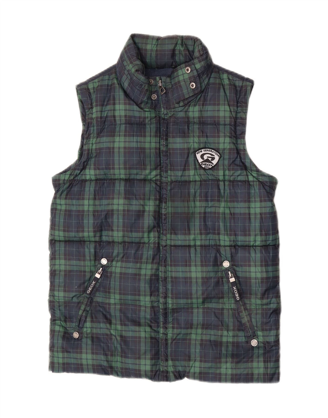Colete acolchoado Geox Boys 9-10 anos poliéster xadrez verde