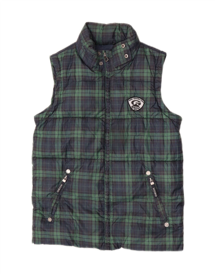 Colete acolchoado Geox Boys 9-10 anos poliéster xadrez verde