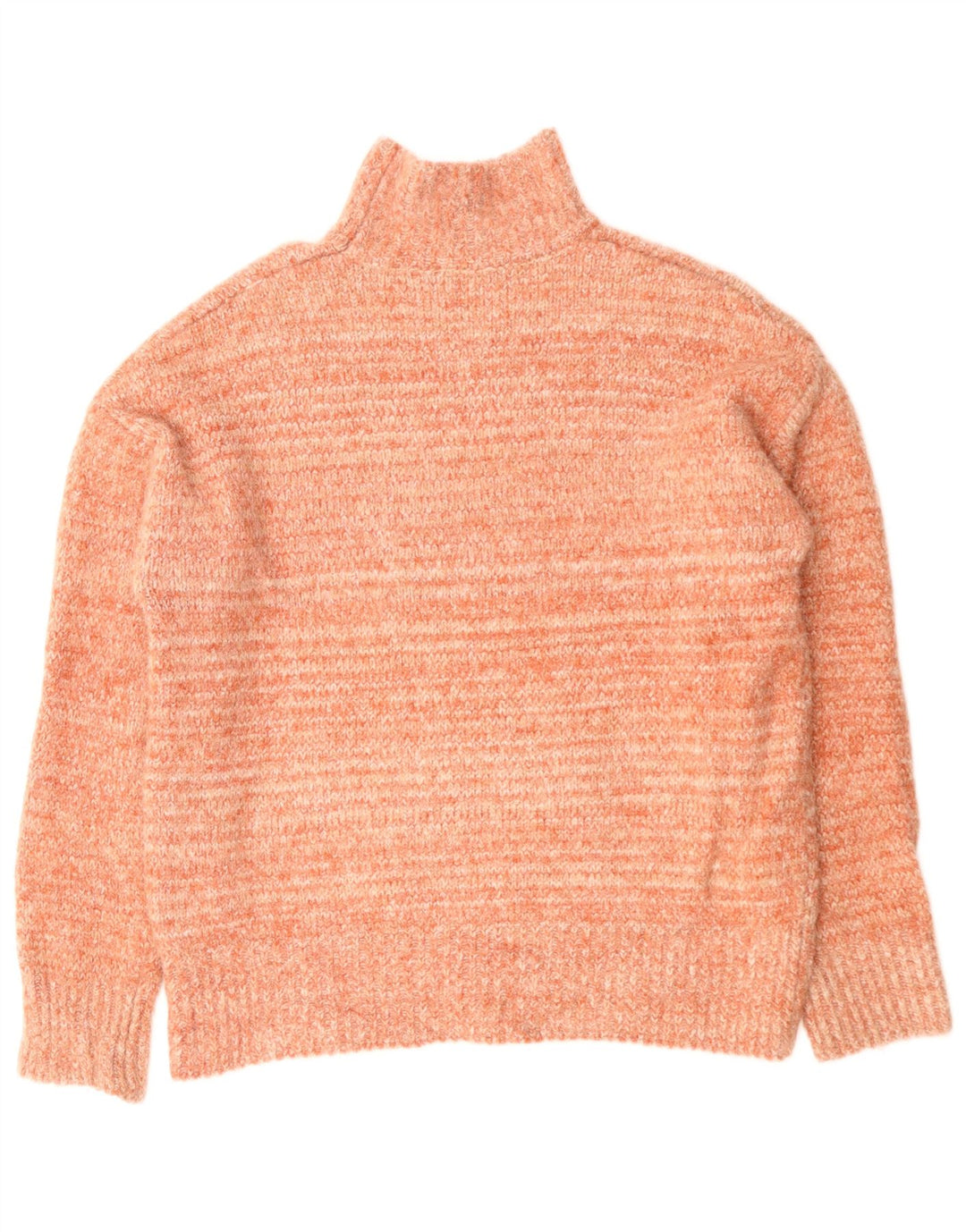 ZARA Suéter feminino oversized com gola tartaruga Reino Unido 6 XS laranja poliéster