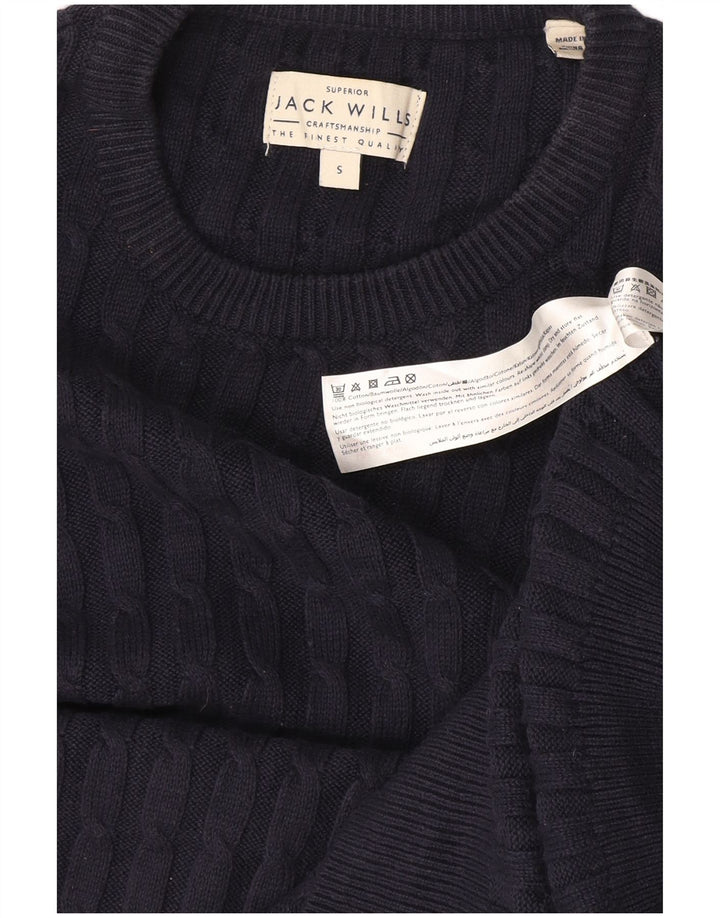 Suéter masculino Jack Wills com gola redonda, pequeno algodão azul marinho