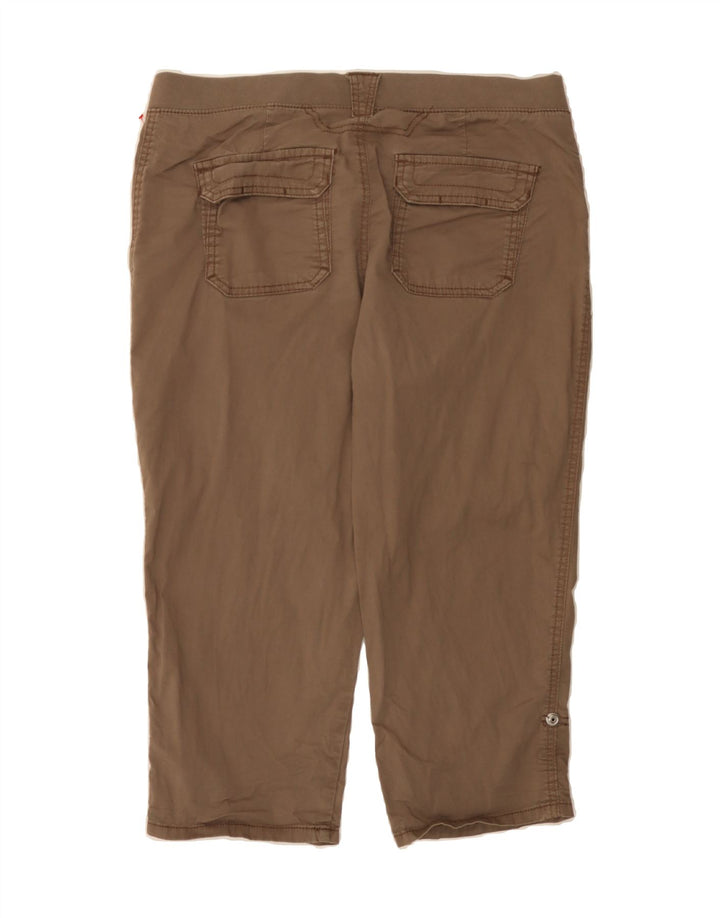 LEE Womens Relaxed Fit Capri Trousers US 12 Large W34 L21 Brown Cotton Vintage Lee and Second-Hand Lee from Messina Hembry 