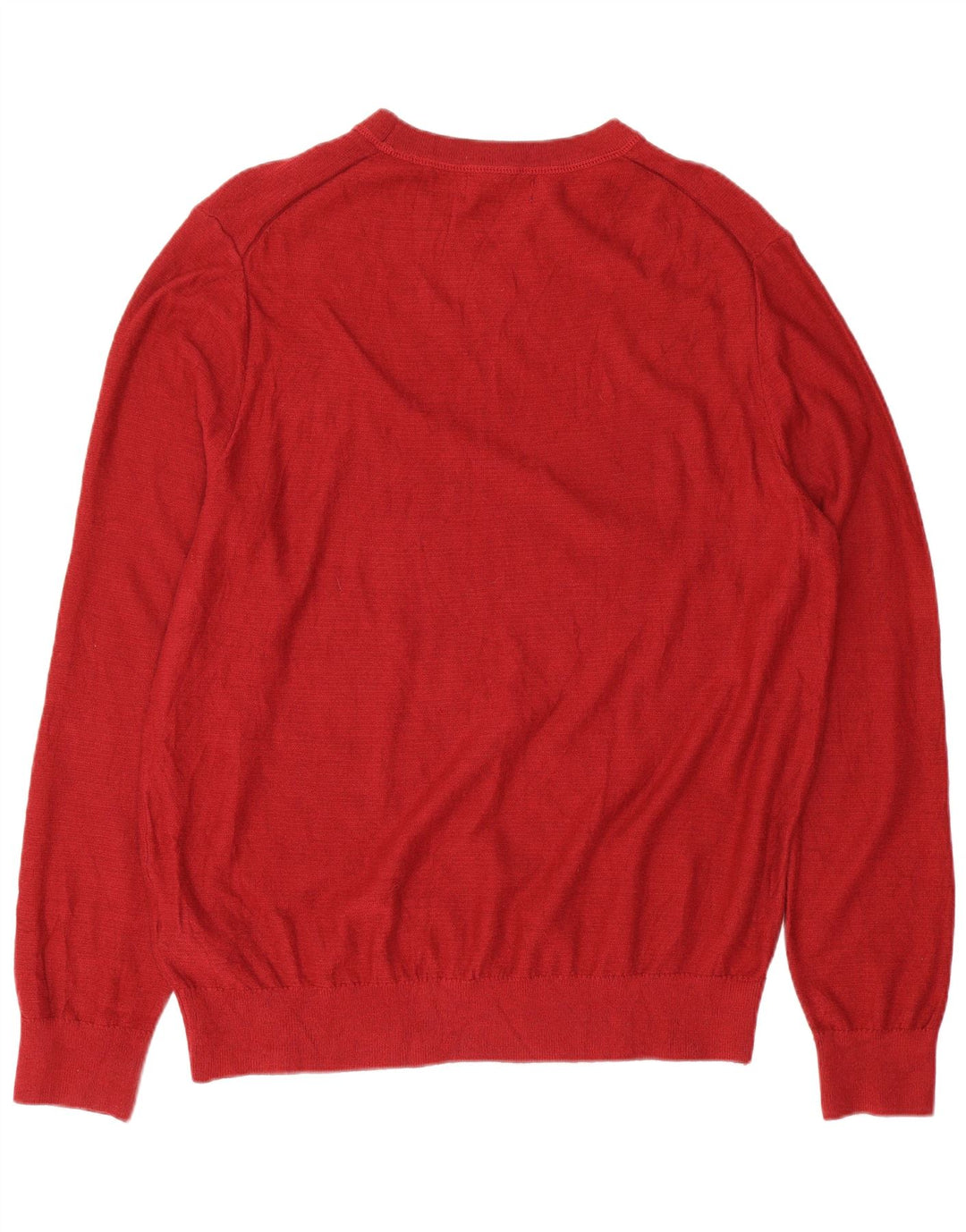 Suéter masculino Nautica com ajuste regular e gola redonda, algodão vermelho médio