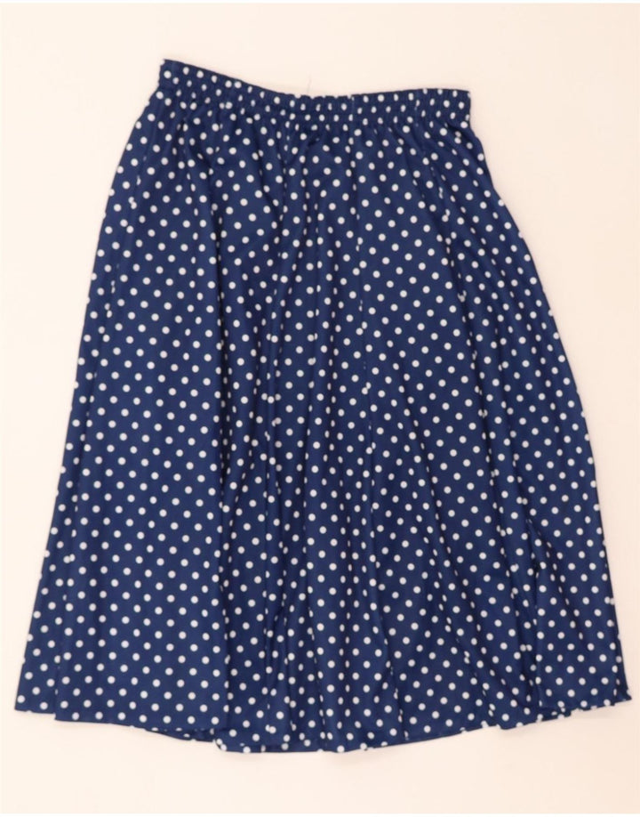 VINTAGE Womens Flared Skirt W28 Medium Blue Polka Dot Vintage Vintage and Second-Hand Vintage from Messina Hembry 