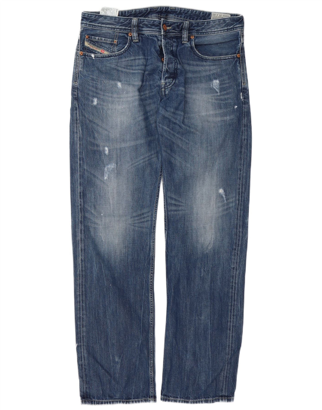 Diesel masculino Larkee-Relaxed jeans reto desgastado W34 L32 azul