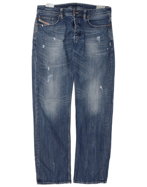 Diesel masculino Larkee-Relaxed jeans reto desgastado W34 L32 azul