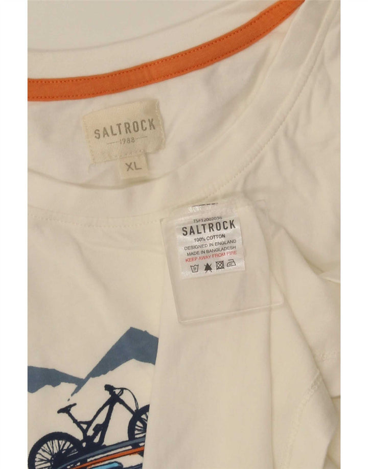 Camiseta gráfica masculina Saltrock Top XL algodão branco