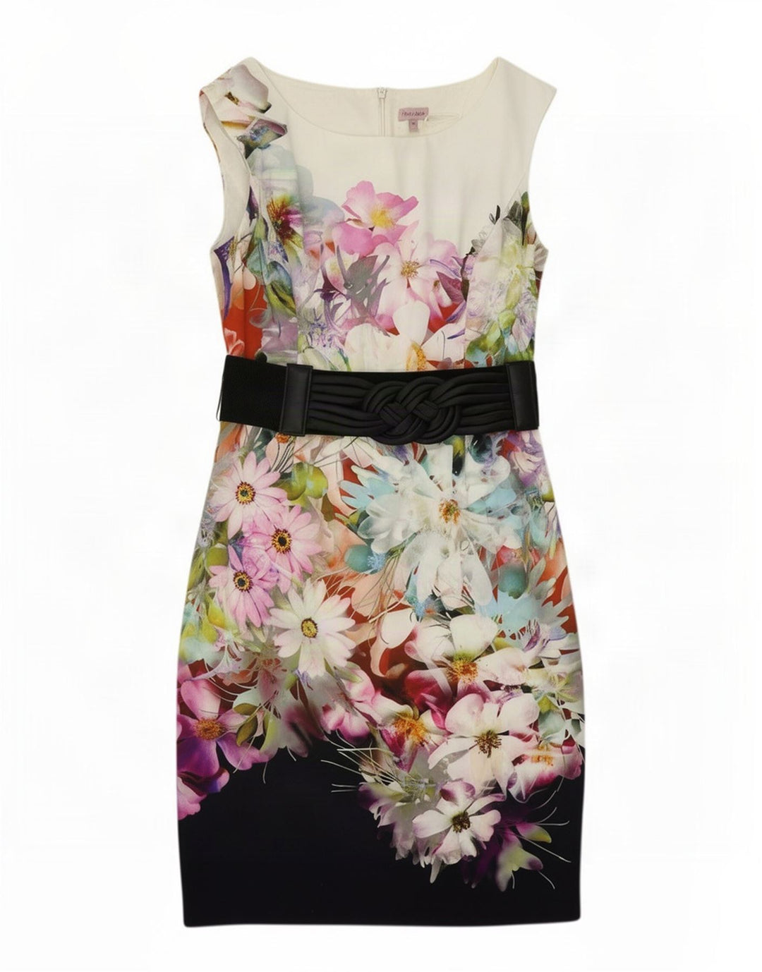 Vestido bainha feminino Phase Eight Reino Unido 14 médio floral multicolorido