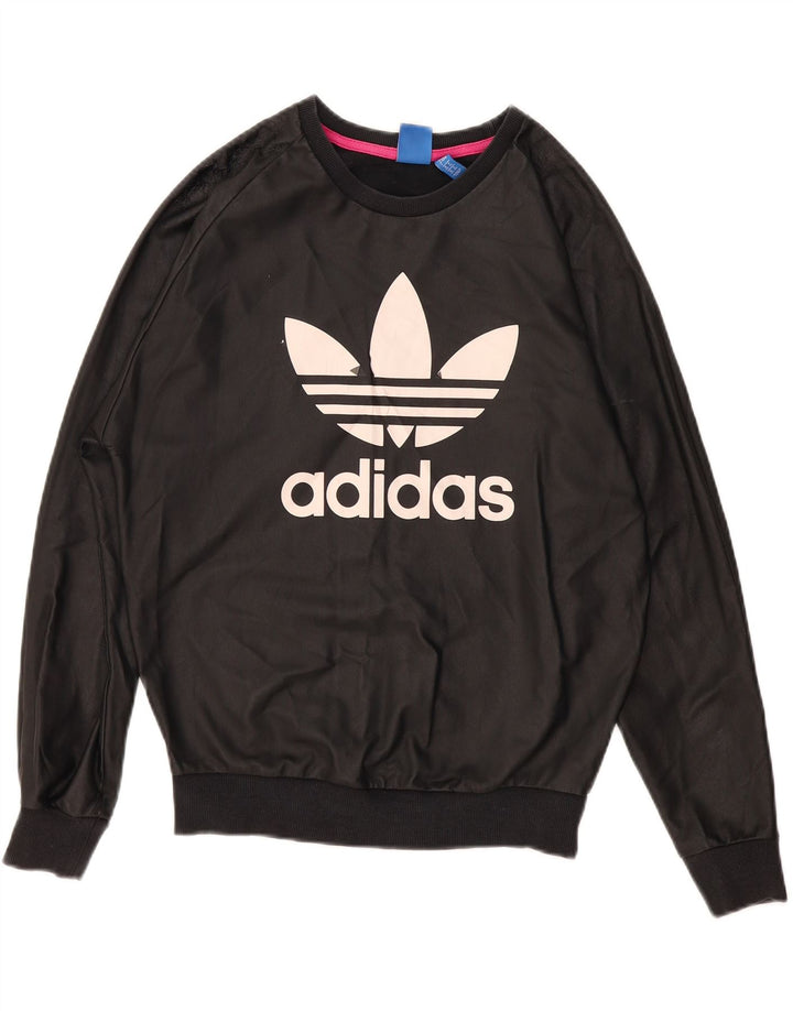 Adidas feminino gráfico oversized moletom jumper reino unido 8 pequeno preto