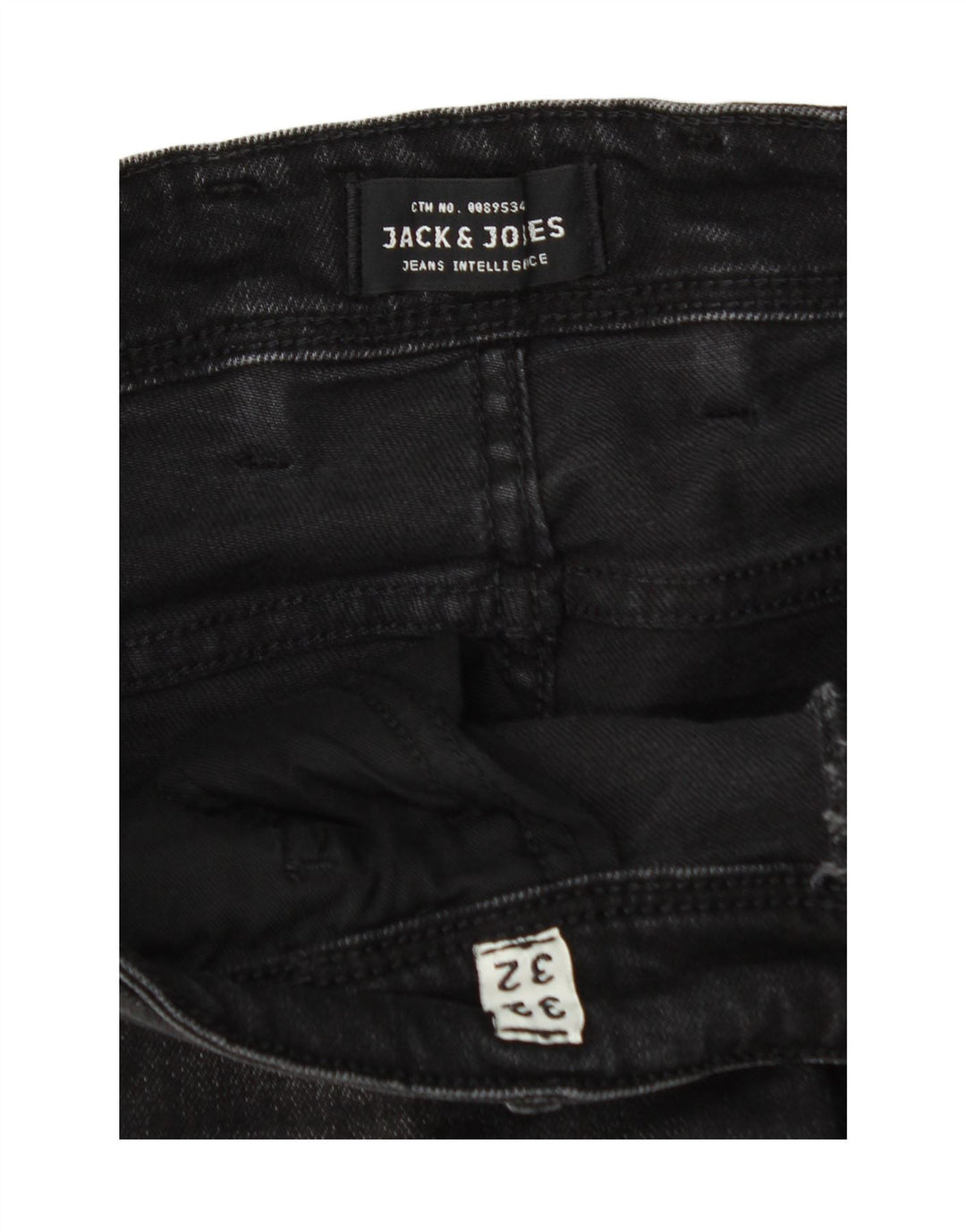 JACK & JONES Jeans Slim Masculino W32 L32 Algodão Preto