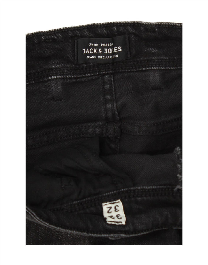 JACK & JONES Jeans Slim Masculino W32 L32 Algodão Preto