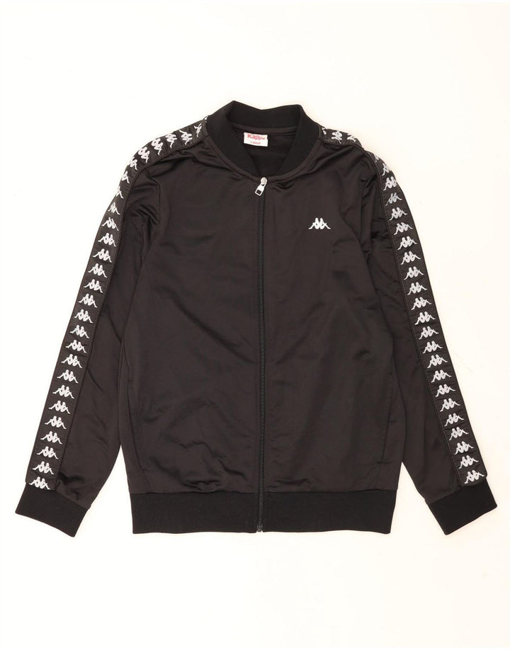 Kappa Mens Graphic Tracksuit Top Jaqueta Grande Poliéster Preto