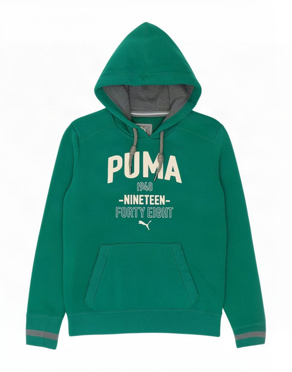 Puma masculino gráfico moletom com capuz pequeno algodão verde