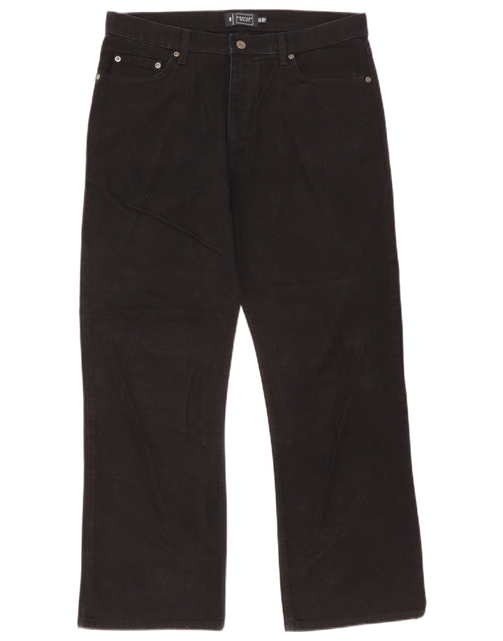 Calça jeans reta masculina Marks & Spencer Blue Harbor W36 L29 algodão preto