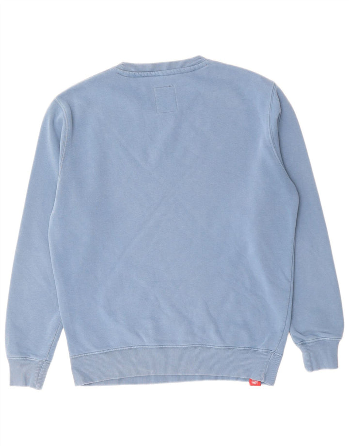 Alpha Industries Suéter gráfico masculino de algodão azul médio