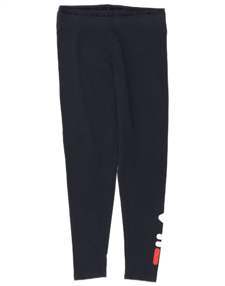 Leggings Fila Feminino UK 14 Grande Algodão Azul Marinho