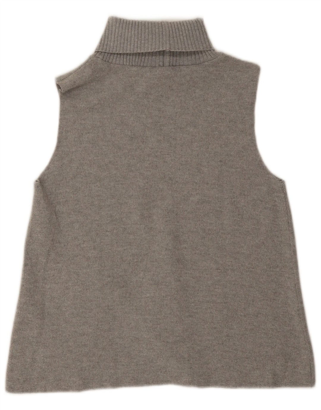 Zara Womens Roll Neck Vest Top UK 14 Poliéster Cinza Médio