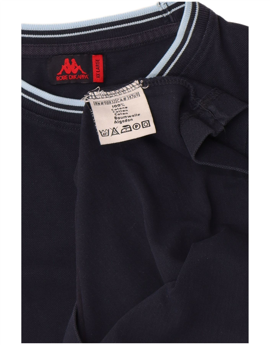 Camiseta masculina Kappa Top 2XL algodão azul marinho