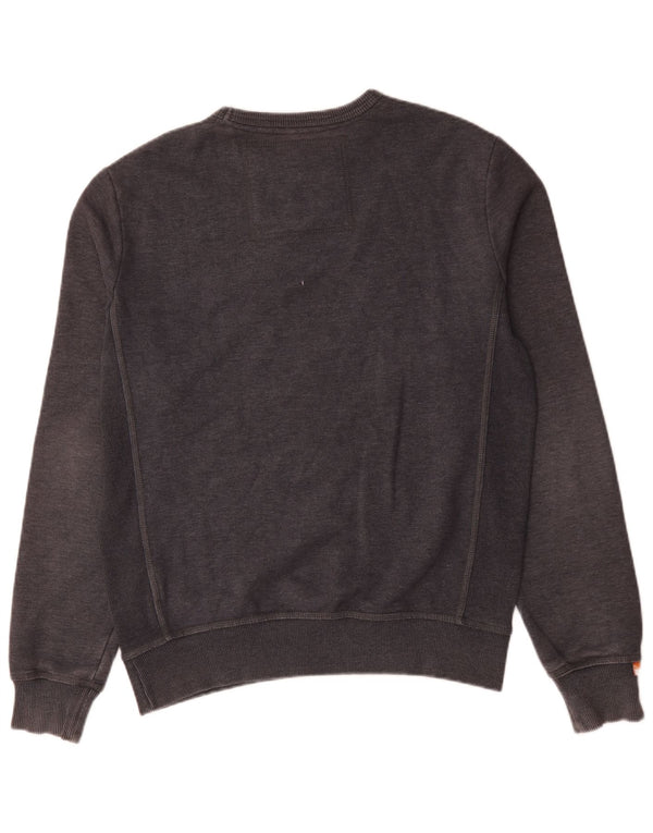 Superdry moletom masculino jumper grande algodão cinza