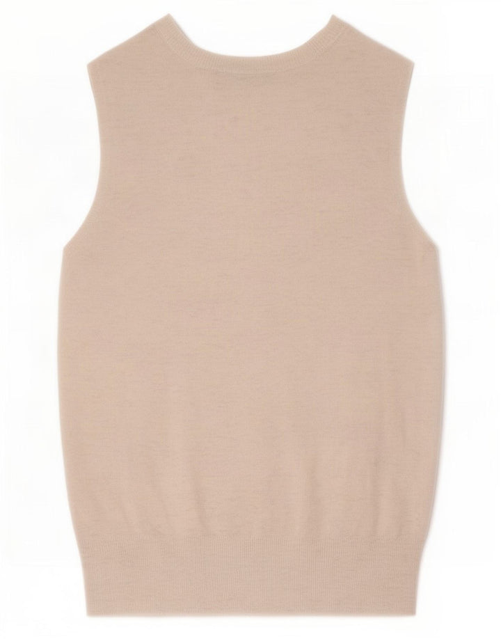Zara Womens Vest Tank Top UK 12 Médio Branco Salpicado