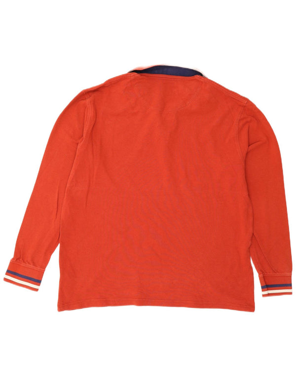 Camisa polo masculina de manga comprida regular Fit Harmont & Blaine 3XL listrada vermelha