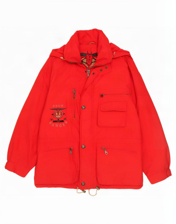Jaqueta utilitária masculina vintage IT 54 2XL poliamida vermelha