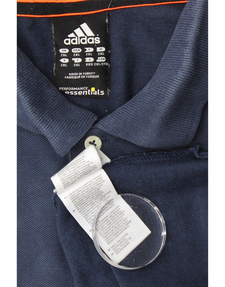 ADIDAS Mens Climalite Polo Shirt 2XL Azul Marinho Algodão