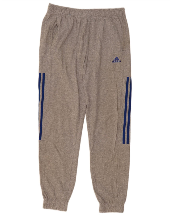 Calça de treino masculina Adidas Joggers cinza médio algodão manchado