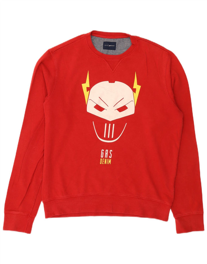 Gas Masculino Gráfico Moletom Jumper XL Vermelho