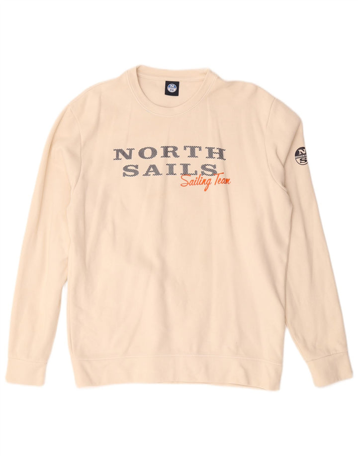 Moletom gráfico masculino North Sails Jumper XL de algodão branco