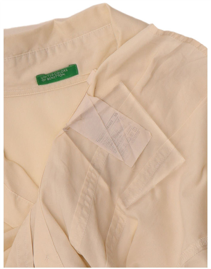 Camisa formal feminina Benetton UK 6 XS algodão branco